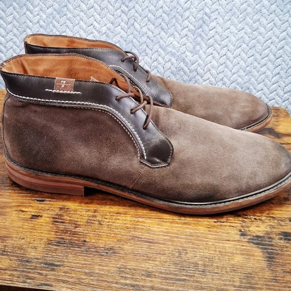 7 For‎ All Mankind Mens Brown Suede Leather Chukka Boots SJ400111 Size 13 US
